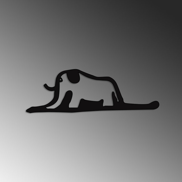 Wallity Elephant 14 Escultura de Pared de Metal Negra